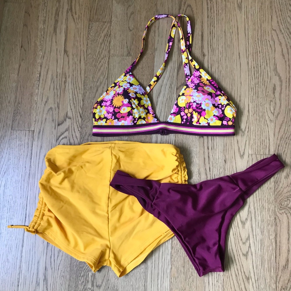 Fun 3 piece swim suit in EUC not all the same brand but looks amazing together